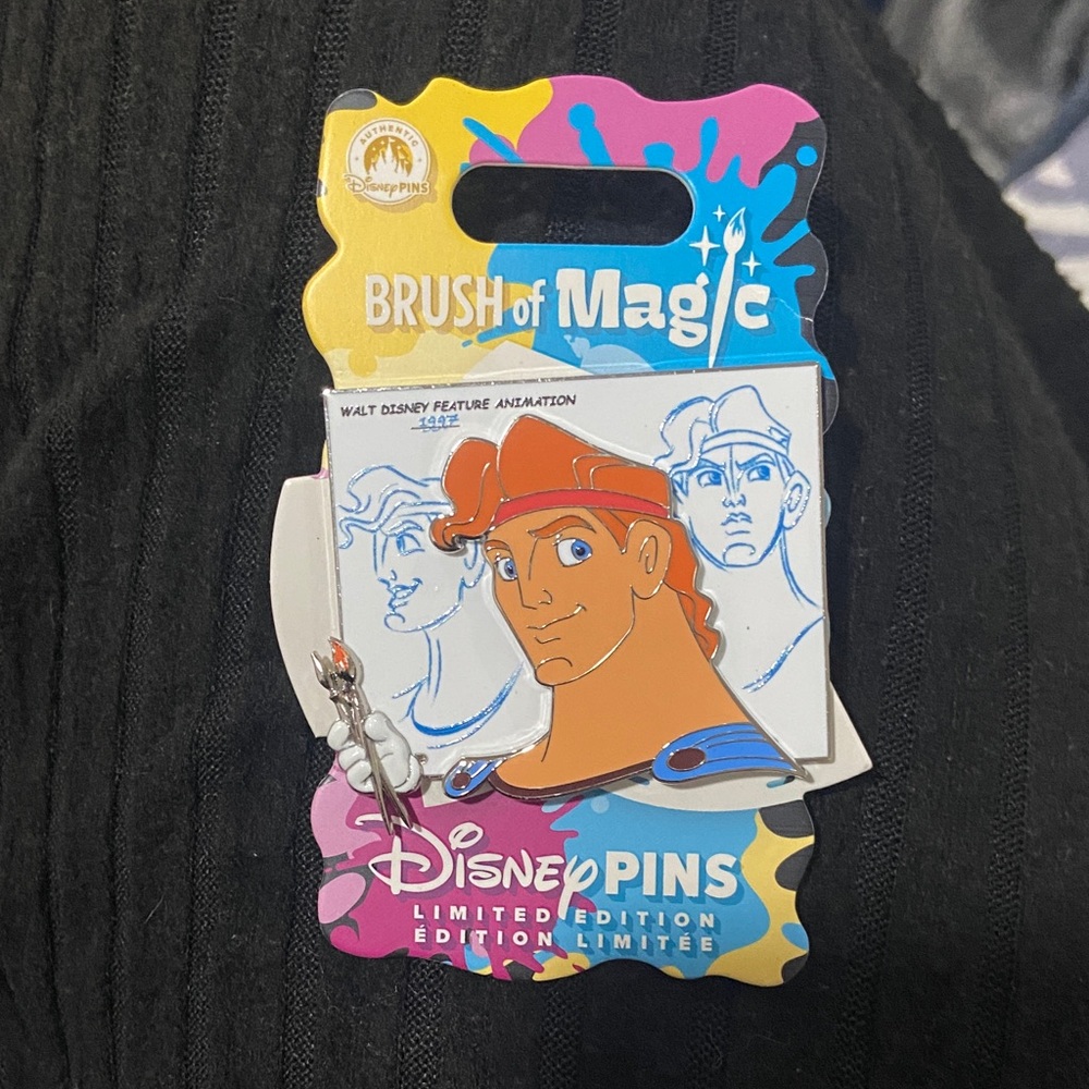 Disney Brush of Magic Hercules Pin with Blue and Orange